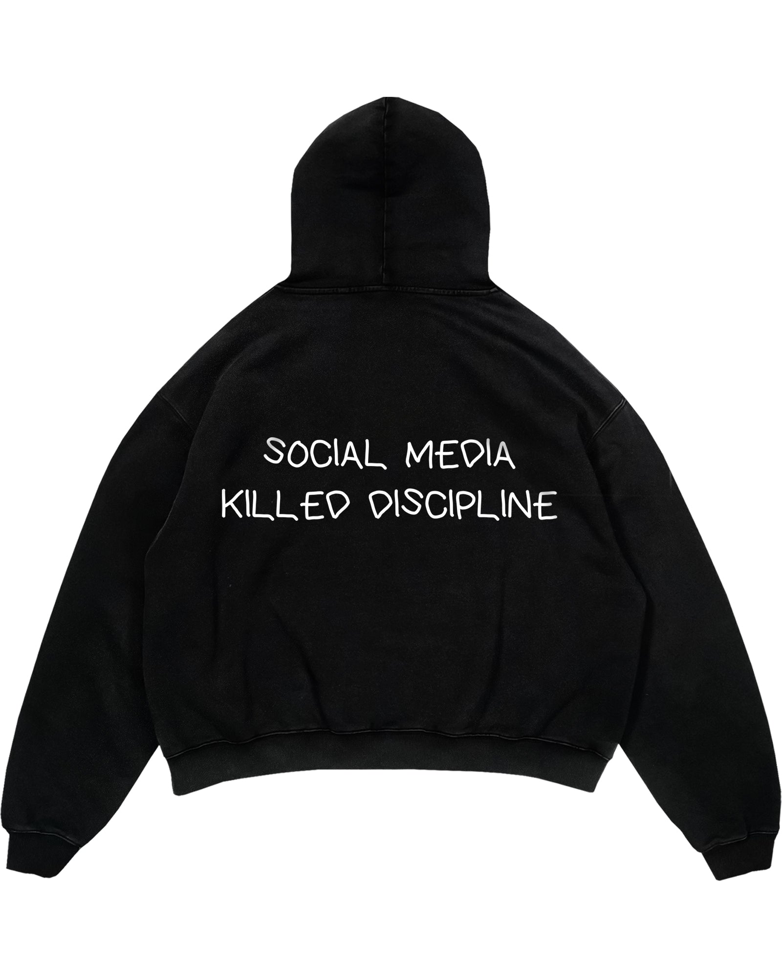 SOCIAL MEDIA KILLED DISCIPLINE Oversized (Backprint) Hoodie