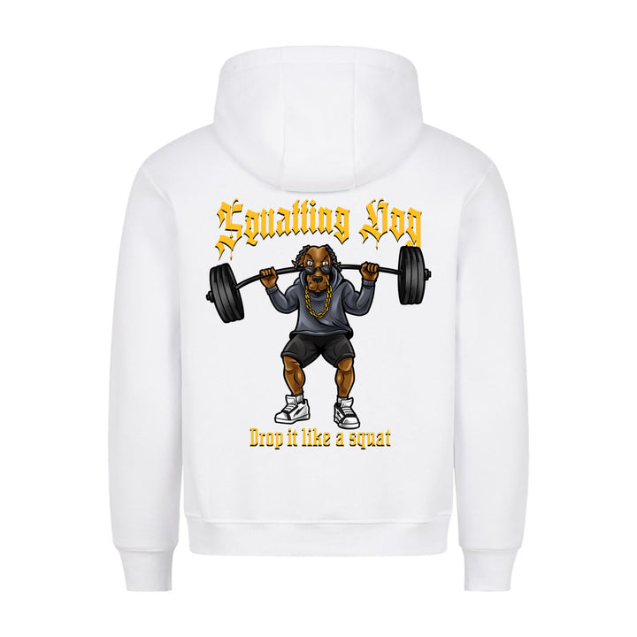 Squatting dog (Backprint) Hoodie