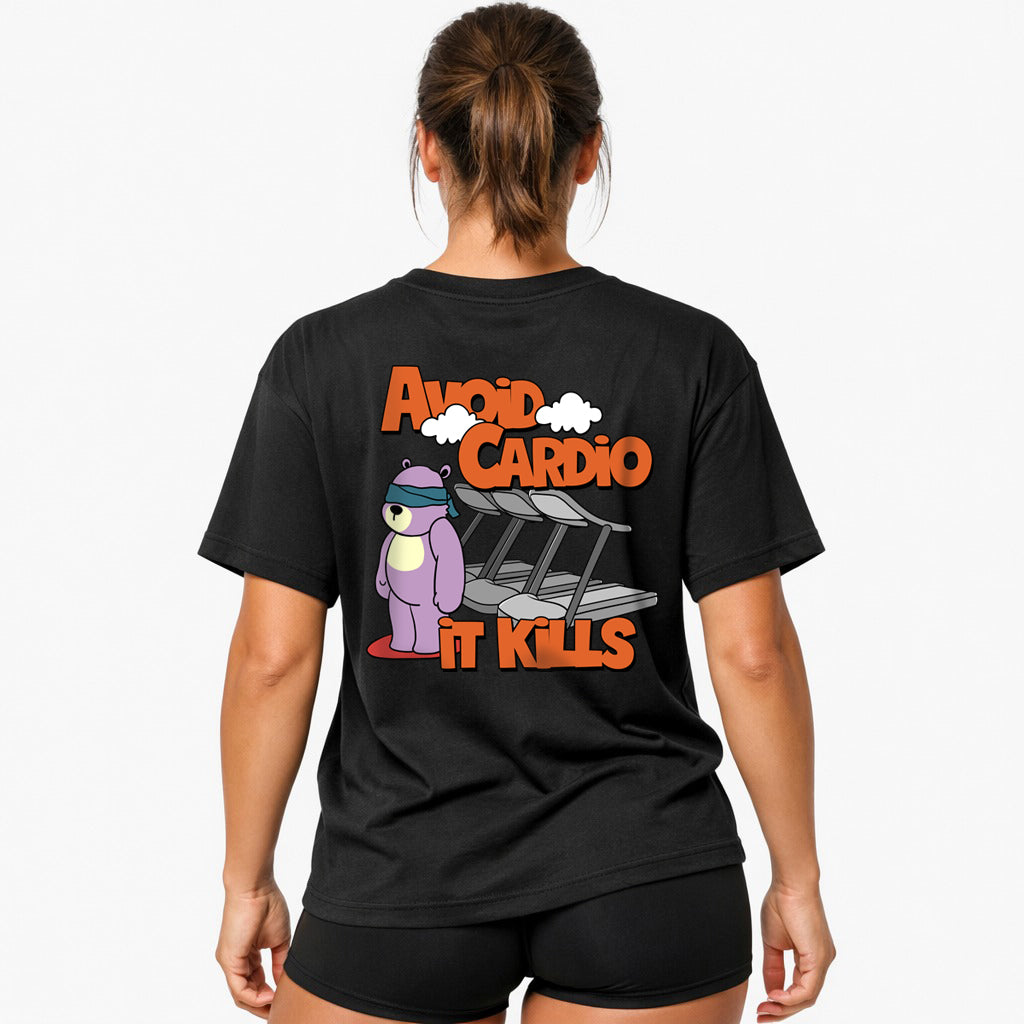 Evita le magliette cardio oversize (con stampa sul retro).