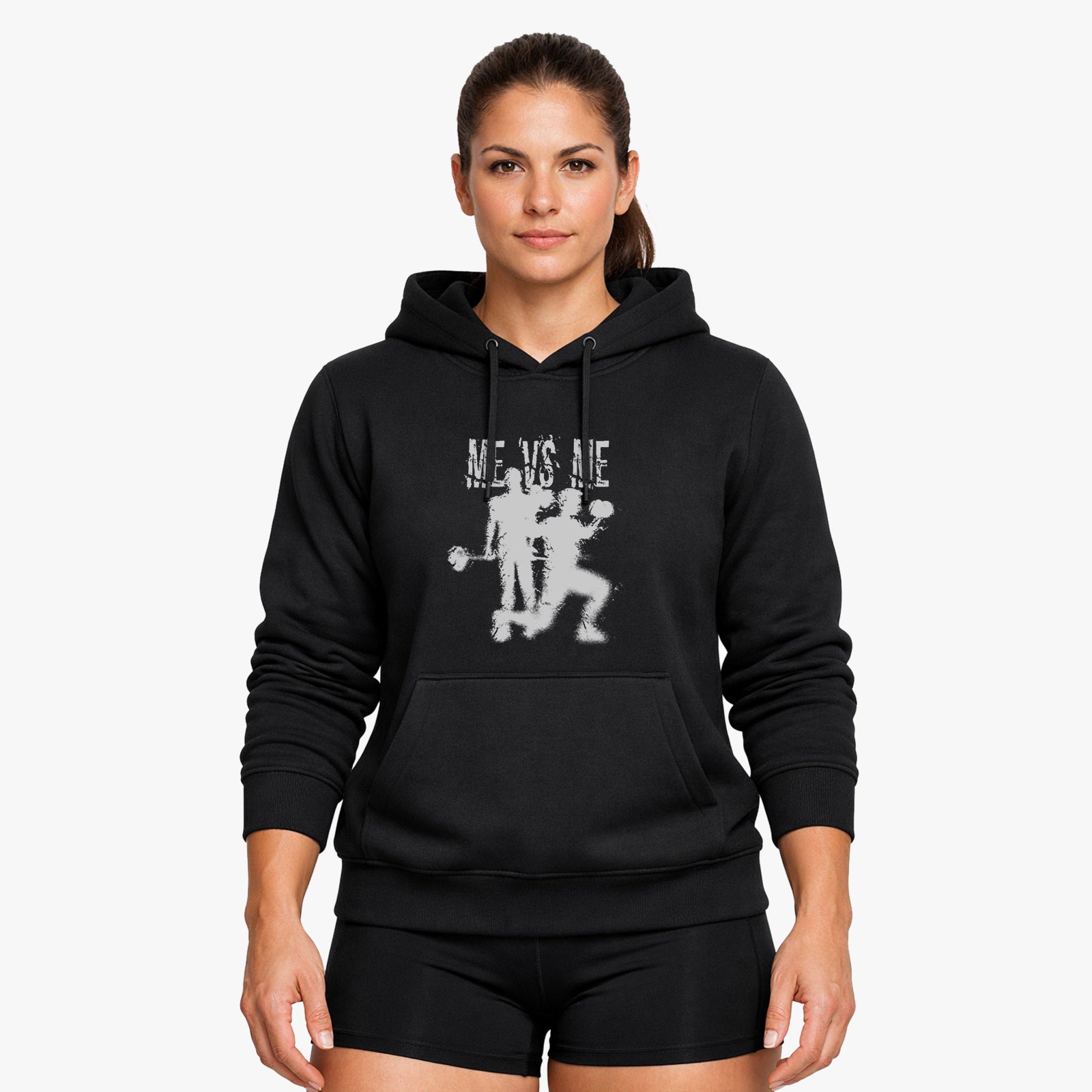 Me vs Me Hoodie - Mit Taschendruck