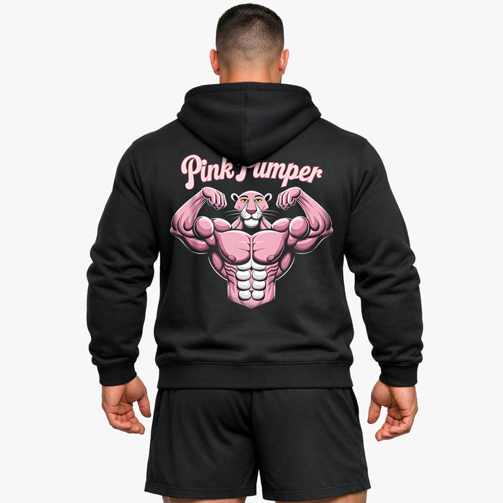 Felpa con cappuccio rosa Pumper (stampa sul retro).